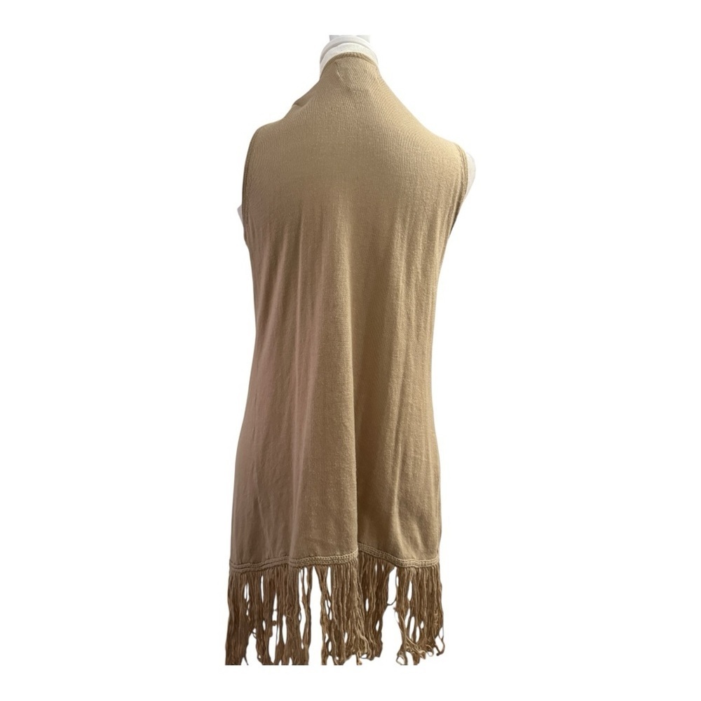 Cynthia Rowley Tan Festival Fringed Vest Sleeveless Long Small - Picture 5 of 10